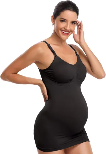 Vista 5 de BRLIDO Camiseta sin mangas de lactancia para mujer, brasier integrado para lactancia materna