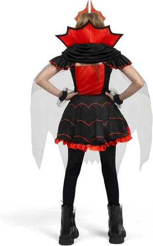 Vista 7 de Spooktacular Creations Disfraz de vampiro para niñas, disfraz de vampiro rojo oscuro para niñas, disfraz de Halloween