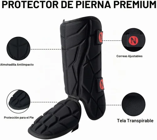 Vista 4 de Protector de pierna de bateador, espinilleras de béisbol, protector de piernas de sóftbol para jóvenes y adultos