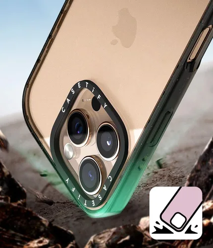 Vista 4 de Funda CASETiFY Impact Case para iPhone 12 / iPhone 12 Pro - Aries Moross - Sticker - Negro Transparente