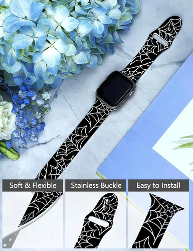 Vista 3 de Correa de reloj compatible con Apple Watch de 1.929 in 1.772 in 1.732 in 1.654 in 1.614 in 1.575 in 1.496 in para mujeres y hombres, elegante