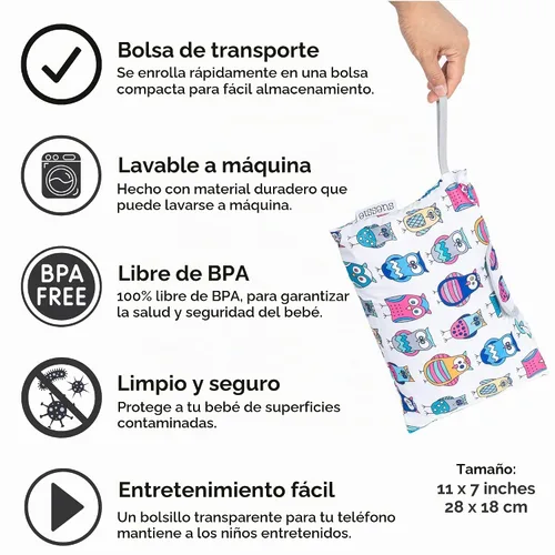 Vista 5 de Suessie Funda para carrito de compras y funda para silla alta con almohada de apoyo de cojín (búhos con cojín)