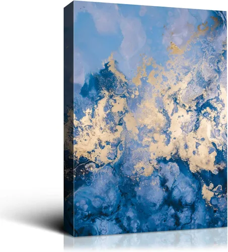 Vista 21 de Denzoer - Lienzo decorativo para pared, pintura abstracta, decoración de pared, pintura contemporánea con envoltura de galería, ilustraciones