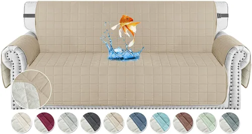 Vista 19 de MAXIJIN Fundas impermeables para sofá de 3 cojines, aptas para mascotas, fundas acolchadas para sofá de 69 pulgadas, lavables, protector de sofá