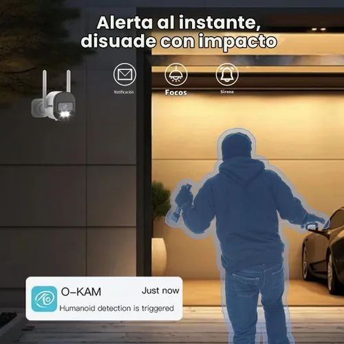 Vista 3 de EVERSECU Cámara bala WiFi con cable 2K, lente gran angular de 0.1 in, audio de 2 vías, visión nocturna, alarma de detección de movimiento