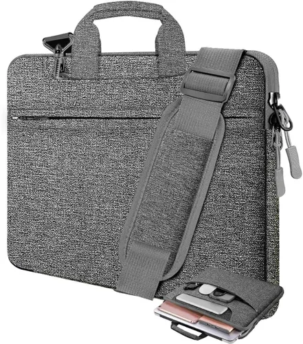 Vista 10 de Funda para laptop de 13.3 pulgadas con correa para el hombro, maletín delgado para computadora con correa compatible con MacBook Air/Pro 13/Pro 14