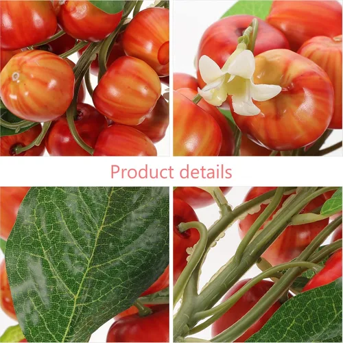 Vista 6 de MAGICLULU Ramo de flores artificiales de manzanas para decoración del hogar, 1 Uds Apple