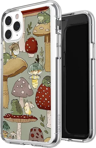 Vista 7 de Funda para teléfono con diseño de hongos y rana para iPhone XR, bonita funda protectora de TPU a prueba de golpes con diseño de rana y hongos