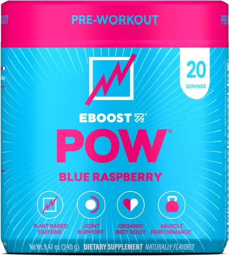 Vista 12 de EBOOST POW Natural - Polvo de preentrenamiento – 15 paquetes – Berry Melon Fizz – Un suplemento preentrenamiento para el rendimiento, apoyo