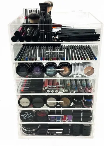 Vista 2 de Organizador de cosméticos y maquillaje acrílico de 7 niveles OnDisplay