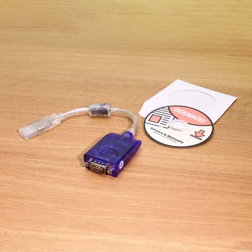Vista 7 de GearMo Adaptador USB a serie RS232 compatible con Windows 7/8/10/11 con chip FTDI, cable de 12 pulgadas, indicadores LED, protección contra