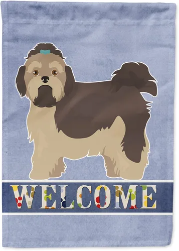 Vista 51 de Caroline's Treasures CK3645GF Bandera de bienvenida de bulldog inglés para jardín, bandera decorativa para patio exterior, obras de arte de patio
