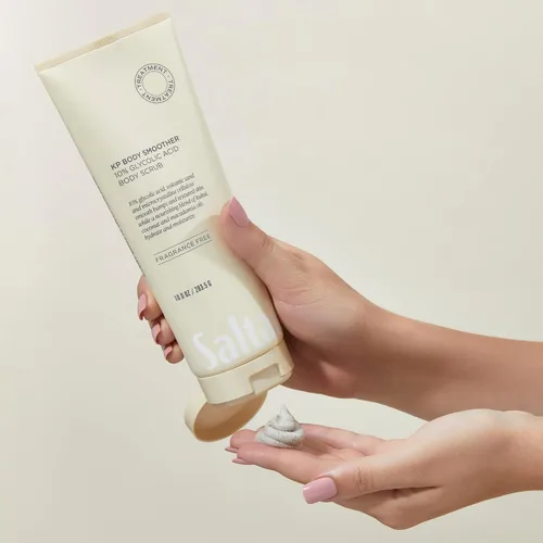 Vista 6 de Saltair KP Exfoliante corporal. Tratamiento de ácido glicólico al 10% con arena volcánica y hidratantes vegetales. Exfoliante físico químico sin