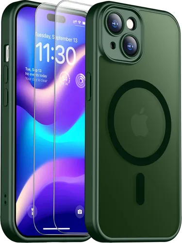 Vista 32 de SPIDERCASE Funda magnética translúcida diseñada para iPhone 11, con 2 protectores de pantalla de vidrio templado, antihuellas, para iPhone 11 de 6.1