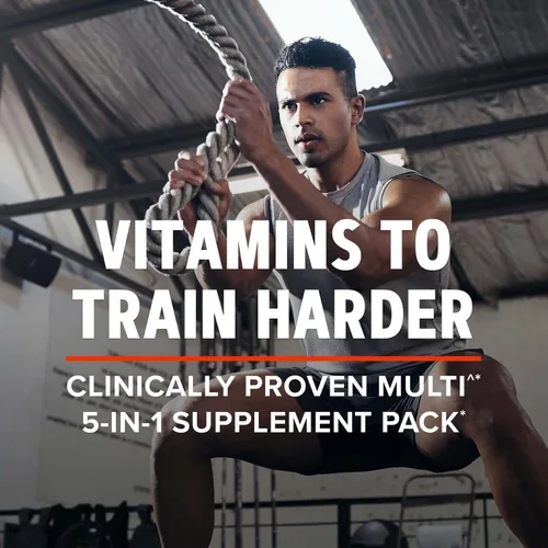 Vista 2 de GNC AMP Programa Vitapak de entrenamiento extremo para hombre, 5 productos en 1, práctico paquete de vitaminas para rendimiento y resistencia