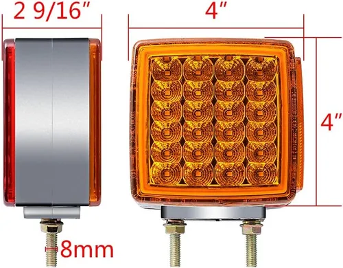 Vista 3 de Astra Depot 2 luces cuadradas de 51 LED para guardabarros de remolque, luces direccionales, doble cara, pedestal, luz de esquina, reflector, doble