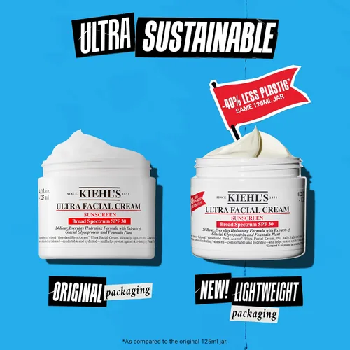 Vista 6 de Kiehl's Crema Ultra Facial con SPF 30, Hidratante Facial Ligero Diario para Todos los Tipos de Piel, Hidratación 24 Horas, Protección UV Contra