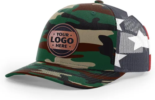 Vista 50 de Sombrero de parche de cuero de camionero personalizado grabado con láser