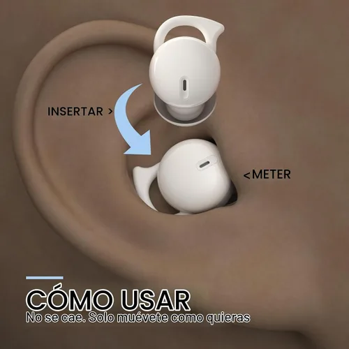 Vista 7 de Auriculares invisibles para dormir, audífonos para dormir de lado Blanco