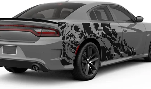 Vista 2 de Nightmare Side Graphics - Calcomanías de vinilo compatibles con Dodge Charger (negro)