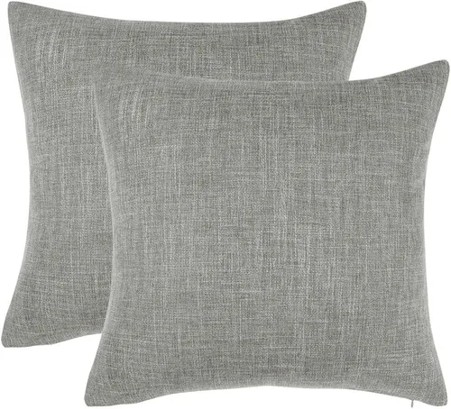 Vista 12 de uxcell Paquete de 2 fundas de almohada de lino, fundas de cojín de lino con forro de algodón en blanco, fundas de almohada cuadradas decorativas
