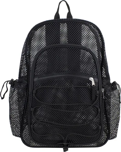 Vista 3 de Eastsport Mochila de malla semitransparente XL con cómodas correas acolchadas y elástico ajustable, Negro -, Mochilas Daypack