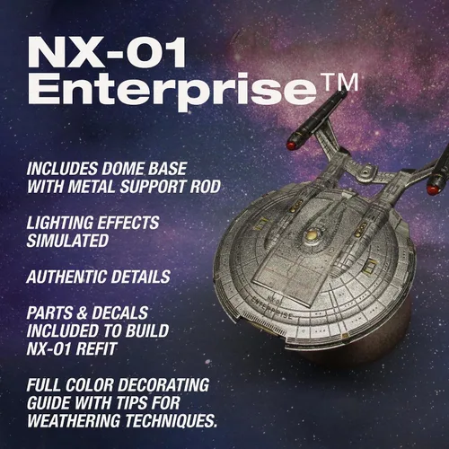Vista 3 de Polar Lights Star Trek NX-01 Enterprise (Snap) Kit de modelo a escala 1:1000 2T