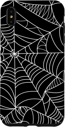 Vista 11 de iPhone 16 Spider Web Halloween Pattern Spooky on Black Case