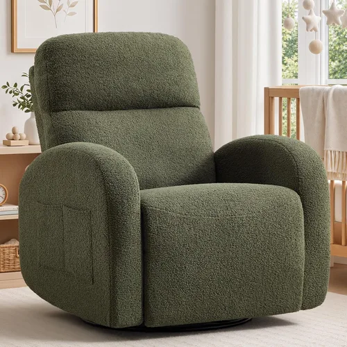 Vista 16 de Silla reclinable mecedora giratoria eléctrica, silla reclinable Gris Liight