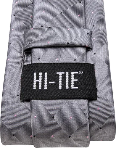 Vista 208 de Hi-Tie Corbata clásica de cachemira para hombre con pañuelo y gemelos a cuadros