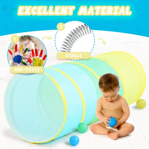 Vista 2 de PigPigPen Túnel de juego para niños pequeños, tienda de campaña desplegable para bebés o perros, juguetes para interiores y exteriores para conjunto