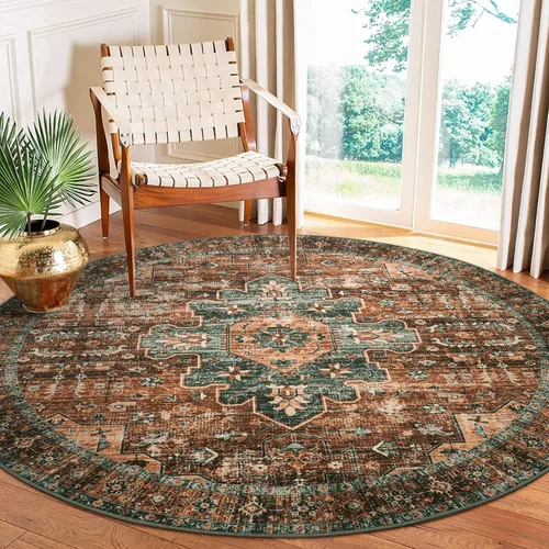 Vista 62 de Moynesa Alfombra ultra fina lavable de 2 x 3 pies, alfombra pequeña de cocina para entrada, interior, antideslizante, tapete vintage para puerta