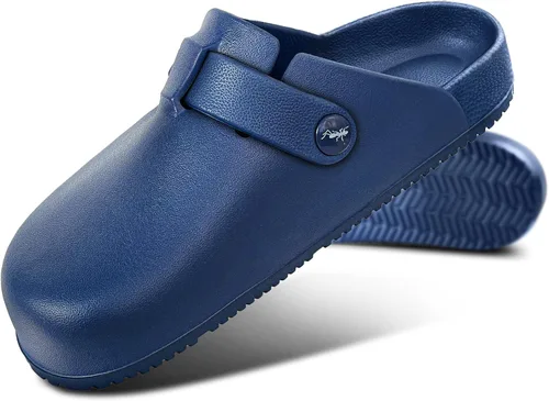 Vista 16 de KEMISANT Zuecos para Mujeres, Cómodas Sandalias Mules Pantuflas Zapatos de Enfermera y Jardín Unisex para Hombres Soporte Acolchado