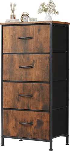 Vista 36 de Sweetcrispy Cómoda para dormitorio, cómoda de tela con 8 cajones, cómoda para armario, sala de estar, marco de acero resistente, parte superior