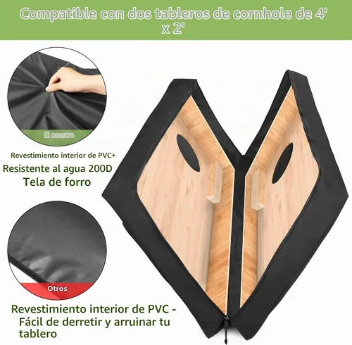 Vista 2 de GOBUROS Funda de transporte para tablero de Cornhole de 4 x 2 pies, se