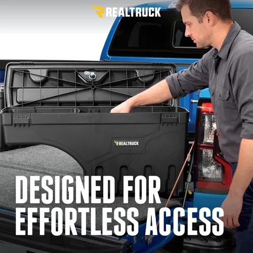Vista 9 de RealTruck UnderCover Caja de almacenamiento SwingCase para caja de camioneta, modelo SC200P, lado del pasajero, para Ford F-250/350 Super Duty 1999