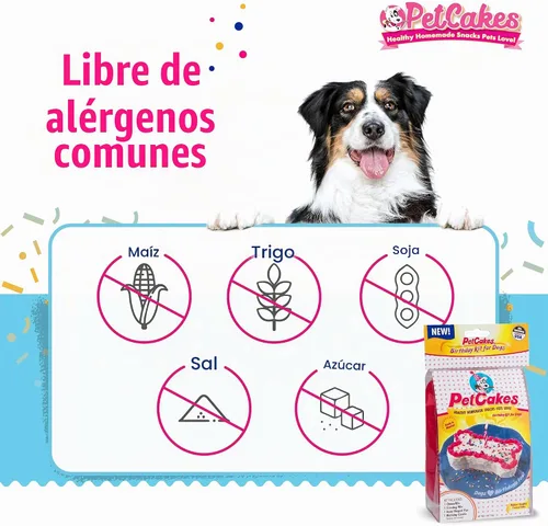Vista 8 de Kit de Pastel de Cumpleaños para Perros PetCakes - Golosinas Completamente Naturales - De Cachorros a Perros Grandes, Sabor a Algarrobo - 5.5 Oz