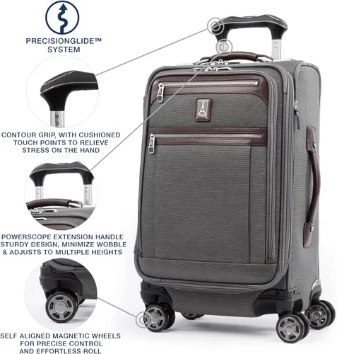 Vista 2 de Travelpro Platinum Elite-Softside - Maletas expansible con ruedas giratorias, Gris Vintage), 409186105