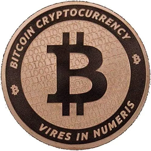 Vista 2 de 1 oz .999 Pure Copper Round/Challenge Coin (Bitcoin - Criptomoneda)