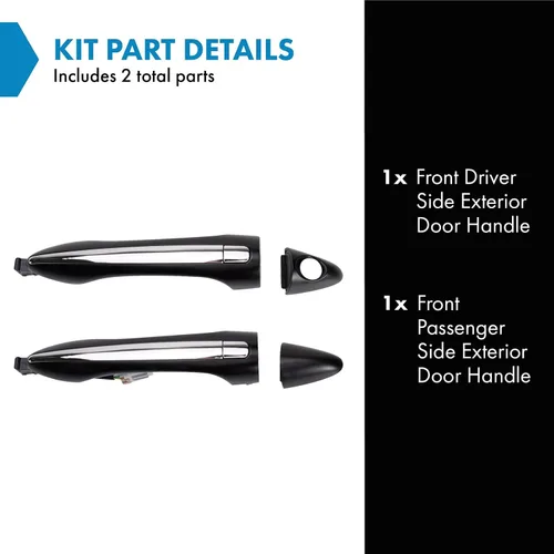 Vista 2 de TRQ Juego de manijas de puerta exterior izquierda y derecha compatible con Kia Forte Forte Koup 2014-2016