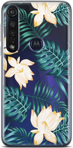 Vista 13 de Mertak Funda de teléfono compatible con Motorola Edge + Moto G9 G8 Plus G7 Play Power Z4 Slim Light Design Cover Tropical Abstract Girls Flamingo