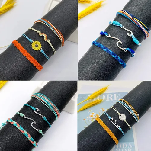 Vista 9 de Pulseras de tobillo para niñas, impermeables, bohemias, para mujer, regalo de joyería de Navidad