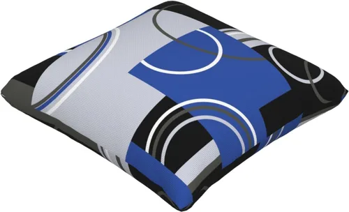 Vista 2 de Fundas de almohada de 18 x 18 pulgadas, diseño geométrico de remolinos en espiral, fundas de cojín con rayas abstractas de rayas geométricas a