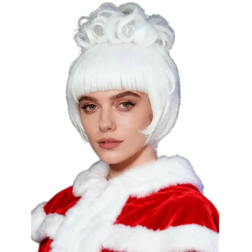 Vista 16 de Nami Lovely Rosa corto ondulado Harajuku Anime Cosplay Pelucas de pelo completo COS Props