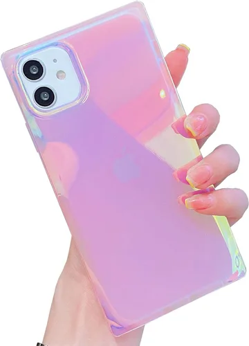 Vista 40 de Elegante Funda con Concha de Madre Perla para Niña Compatible con iPhone 14 de 6.1 Pulgadas, Funda Rectángulo con Borde, Elegante y delgada