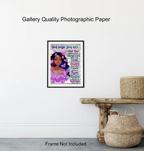 Vista 8 de Arte de pared y decoración de niña negra, póster con imagen de mujeres afroamericanas, mujeres, adolescentes, lindas afirmaciones positivas, regalos