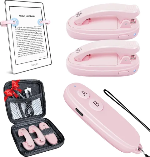 Vista 9 de Mando a distancia para Kindle Page Turner con 1 clip y estuche de almacenamiento, color negro Recargable tipo C, funciona con Kindle Paperwhite