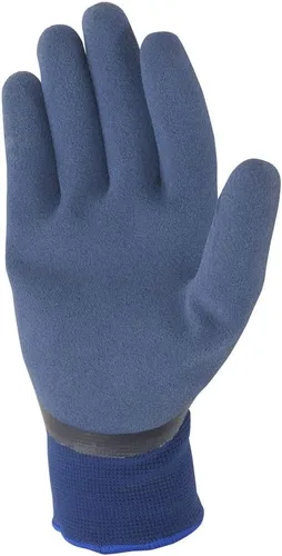 Vista 2 de HydraHyde - Guantes de trabajo para clima frío para hombre, doble revestimiento de látex resistente al agua, talla XL (Wells Lamont 575XL) azul
