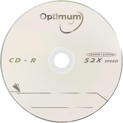Vista 2 de OPTIMUM CD-R - Discos en blanco de 700 MB 52X para datos y música, paquete de 100 unidades 80 minutos grabables CD en blanco CDR Discos