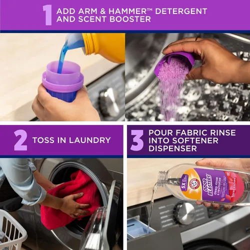 Vista 8 de ARM & HAMMER Odor Blasters Enjuague Profundo y Revitalizante para Telas, Aditivo para Lavandería, Elimina Sudor y Olores a Humedad, Aroma Fresh